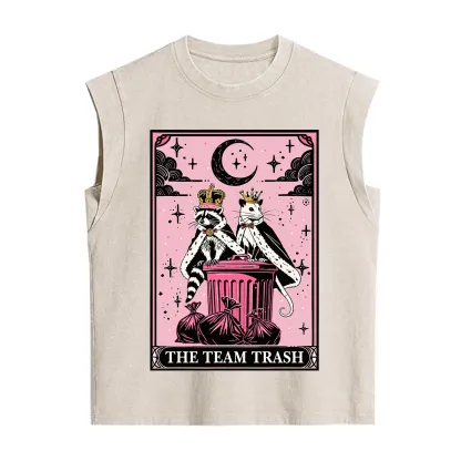 Purplehecate The Trash Kingdom's Tarot Opossum and Raccoon Vintage Washed Tank