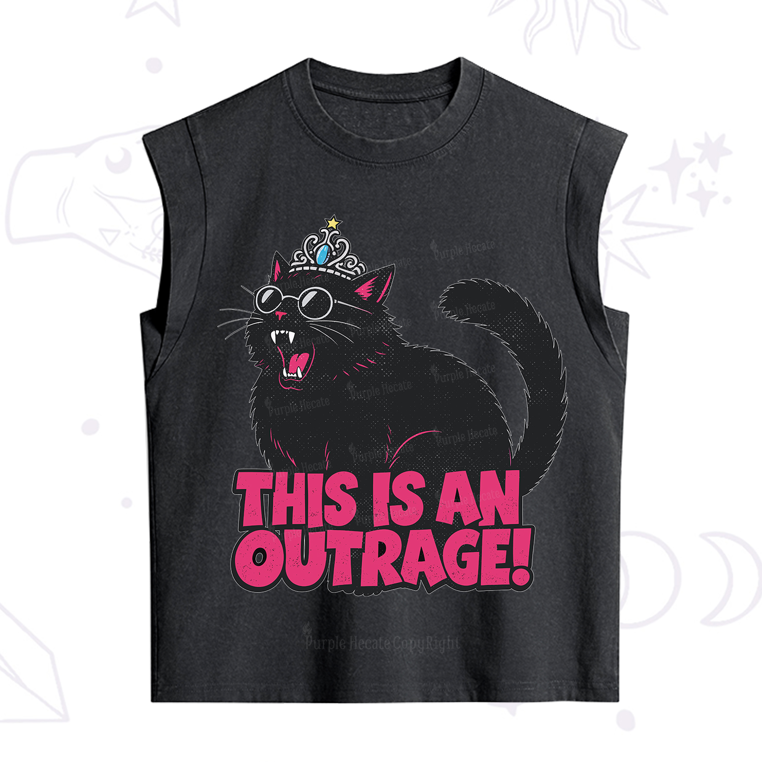 Purplehecate This is an outrage Princess Cat Vintage Washed Tank