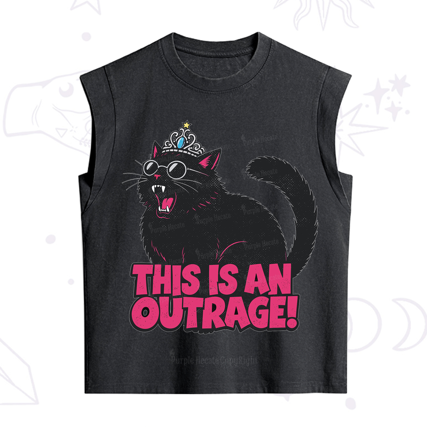 Purplehecate This is an outrage Princess Cat Vintage Washed Tank