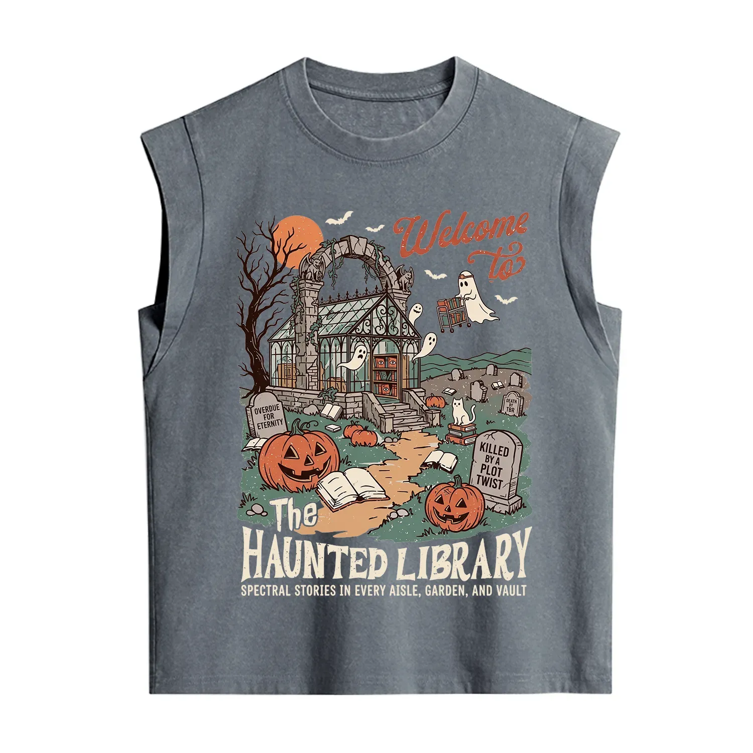 Purplehecate Welcome to the Haunted Library Vintage Washed Tank