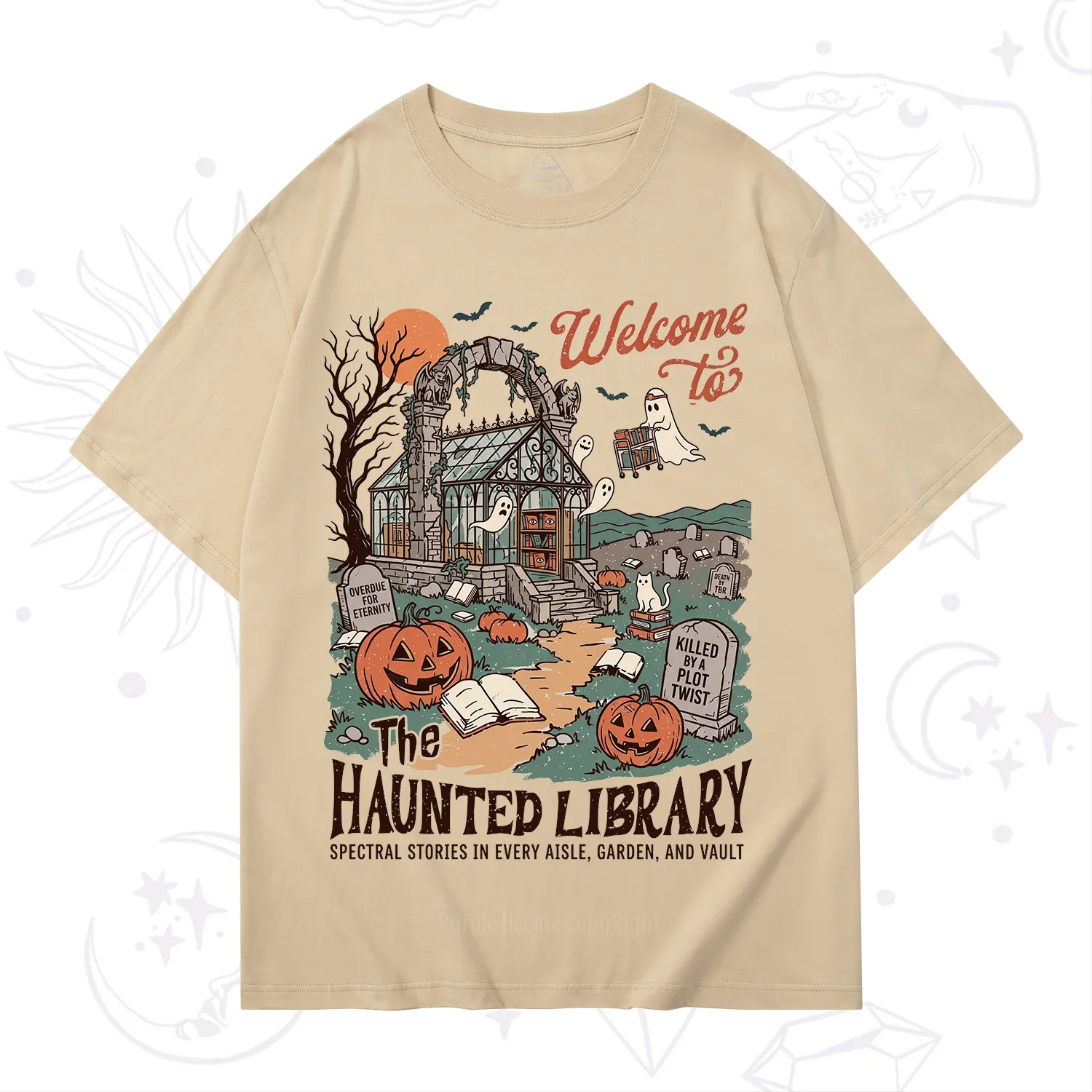 Purplehecate Welcome to the Haunted Library T-Shirt