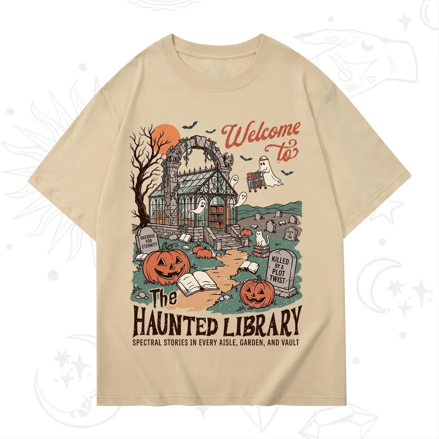 Purplehecate Welcome to the Haunted Library T-Shirt