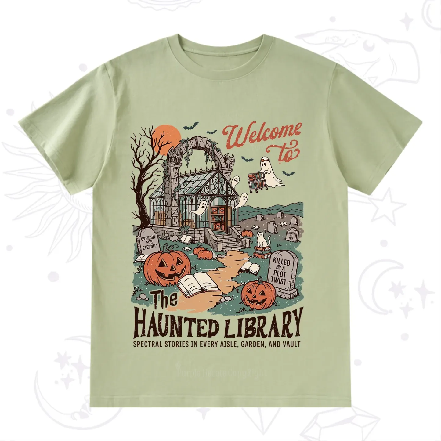 Purplehecate Welcome to the Haunted Library T-Shirt