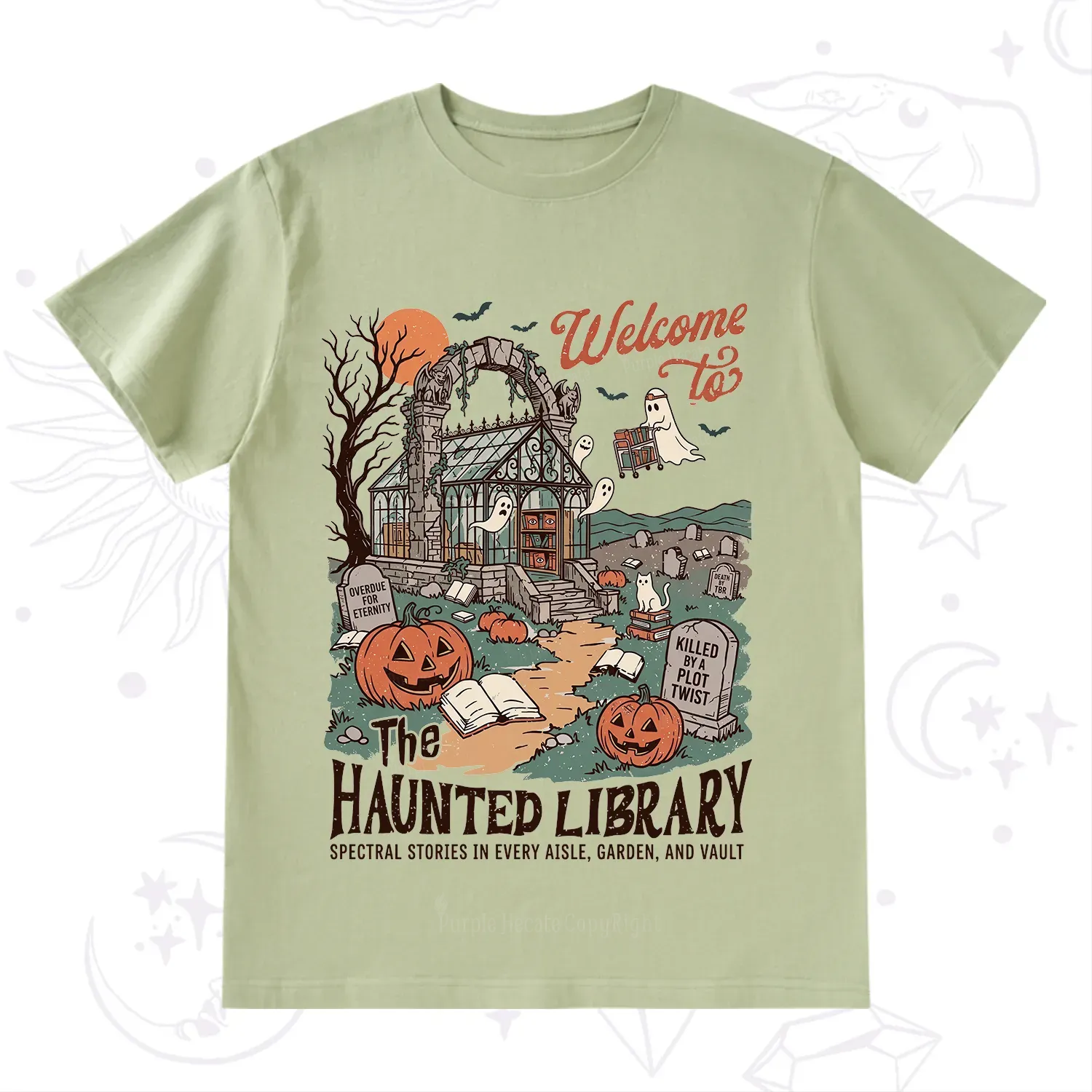 Purplehecate Welcome to the Haunted Library T-Shirt