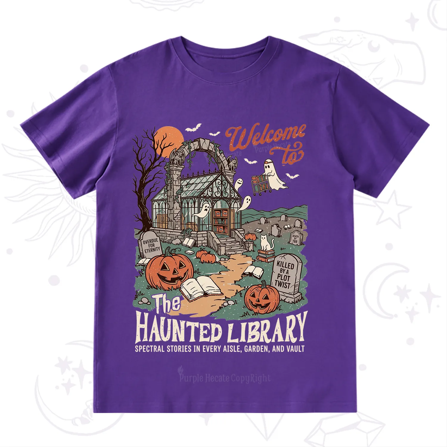 Purplehecate Welcome to the Haunted Library T-Shirt