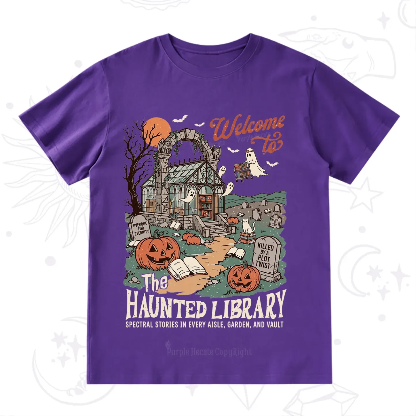 Purplehecate Welcome to the Haunted Library T-Shirt