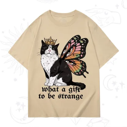 Purplehecate What a Gift to Be Strange Cat T-Shirt