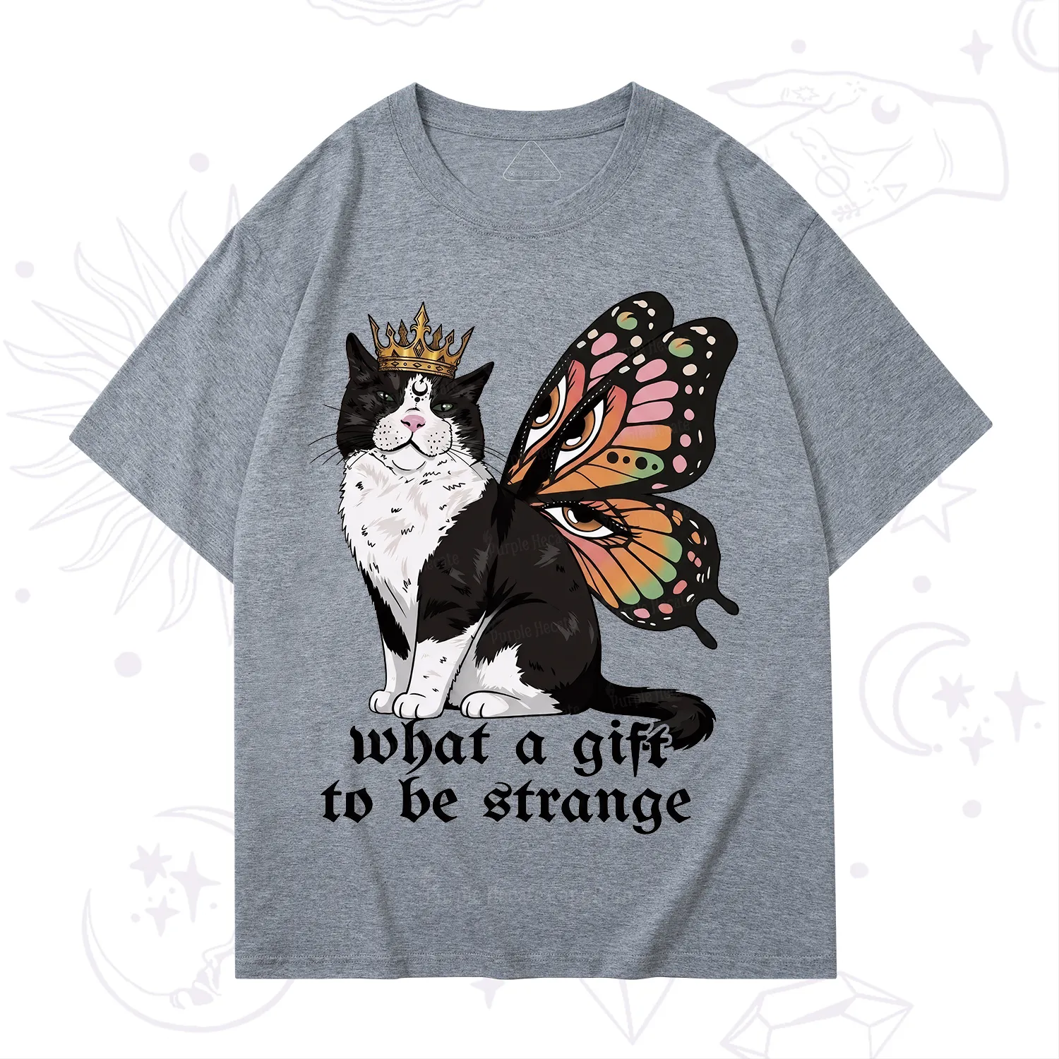 Purplehecate What a Gift to Be Strange Cat T-Shirt