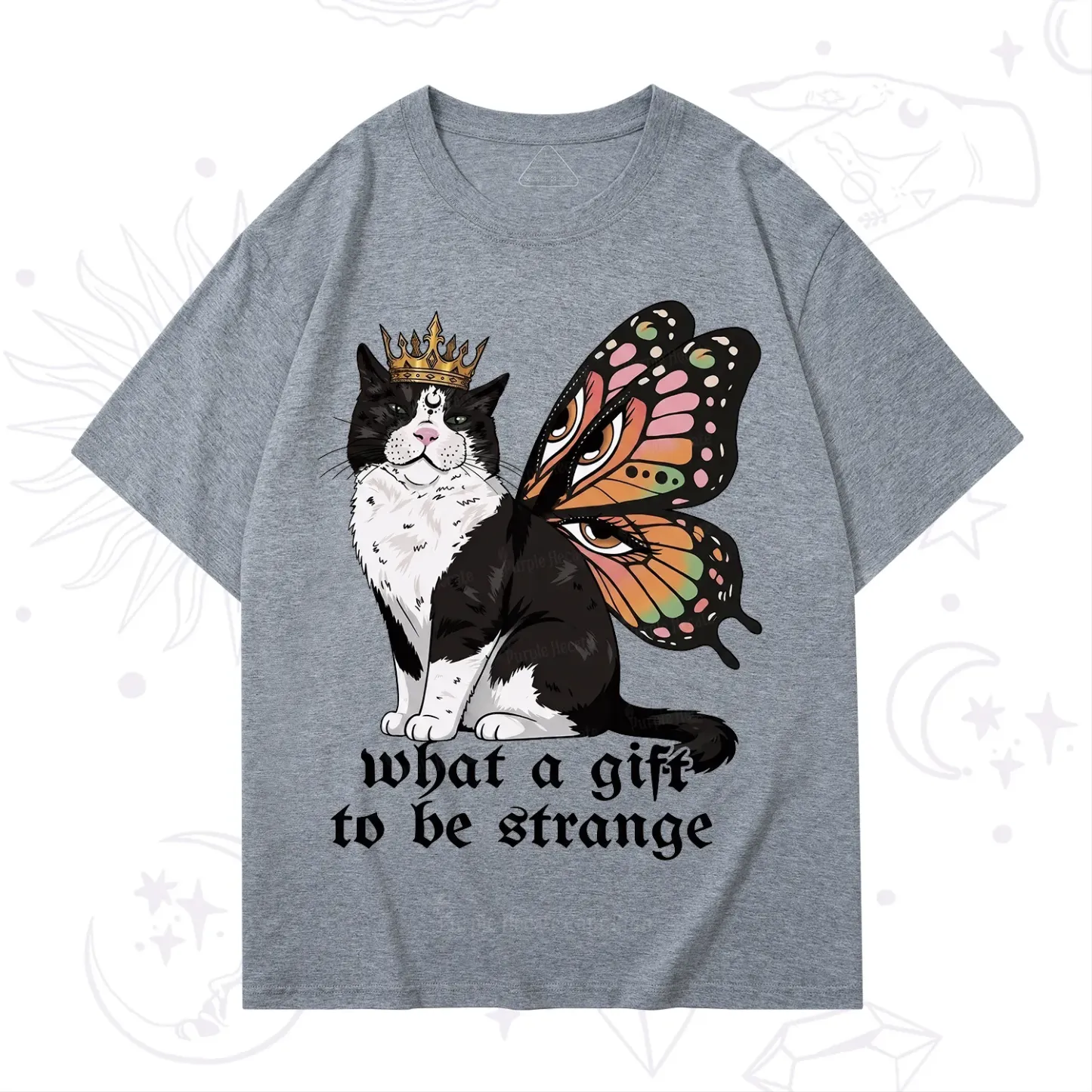 Purplehecate What a Gift to Be Strange Cat T-Shirt