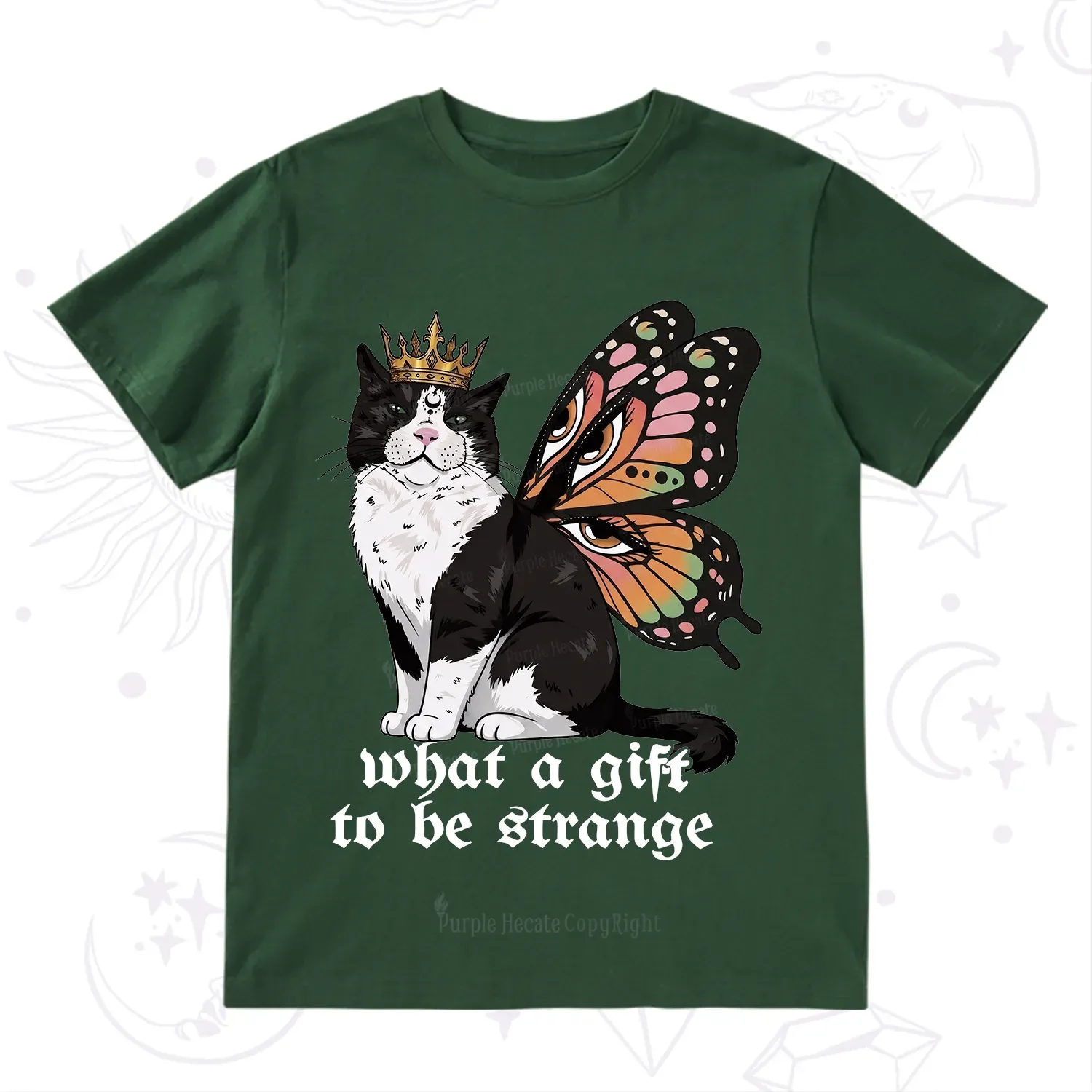 Purplehecate What a Gift to Be Strange Cat T-Shirt
