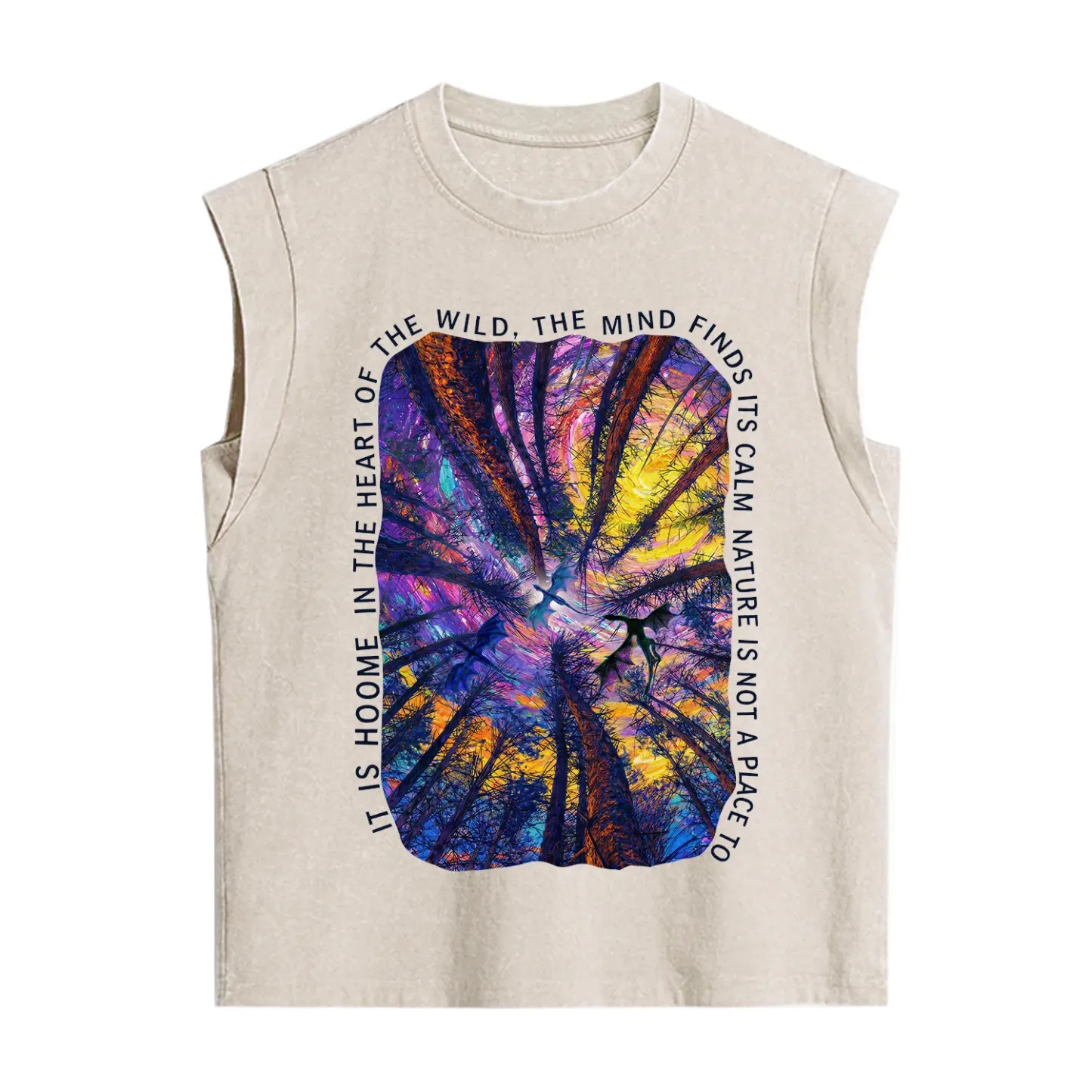 Purplehecate Forest Mindscape Night Sky Vintage Washed Tank