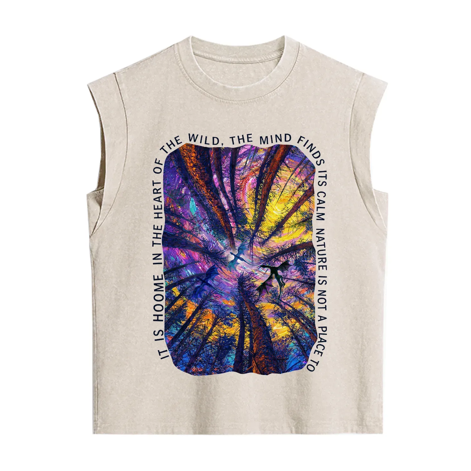 Purplehecate Forest Mindscape Night Sky Vintage Washed Tank