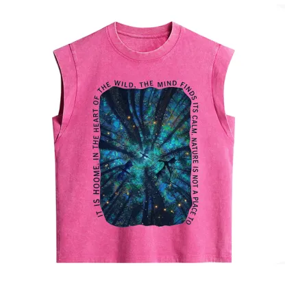 Purplehecate Forest Mindscape Night Sky Vintage Washed Tank