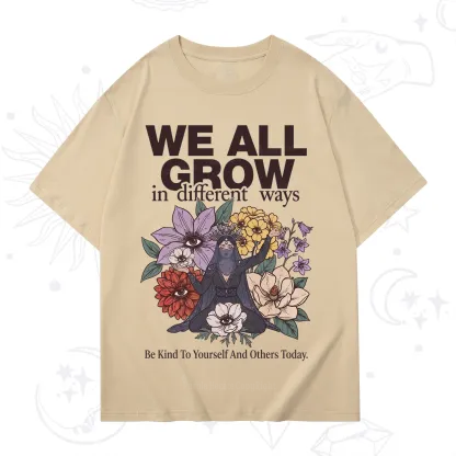 Purplehecate We All Grow Different Ways Floral T-Shirt