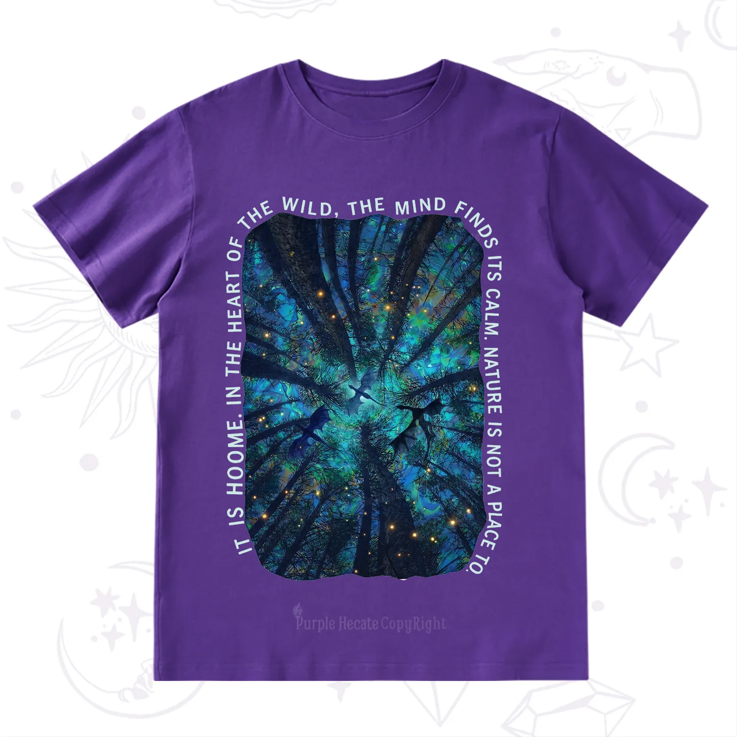 Purplehecate Forest Mindscape Night Sky T-Shirt