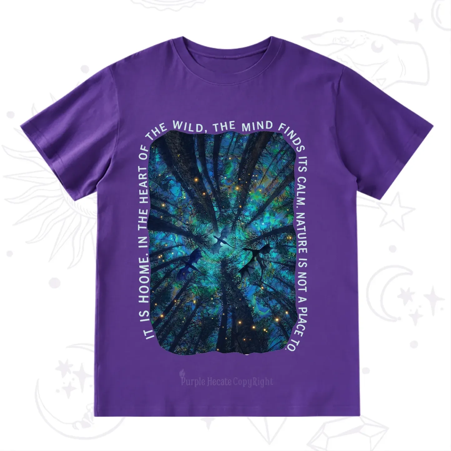 Purplehecate Forest Mindscape Night Sky T-Shirt
