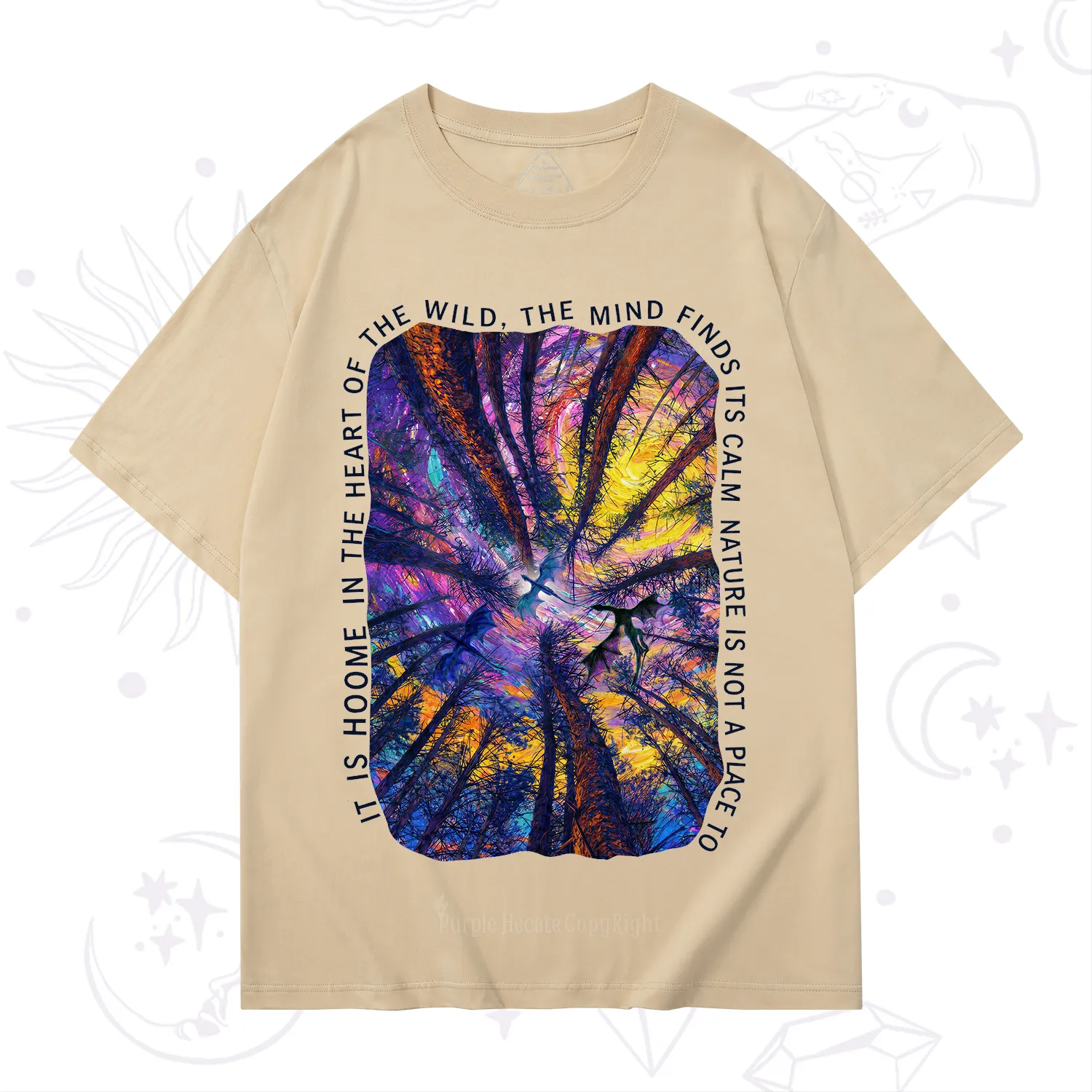 Purplehecate Forest Mindscape Night Sky T-Shirt