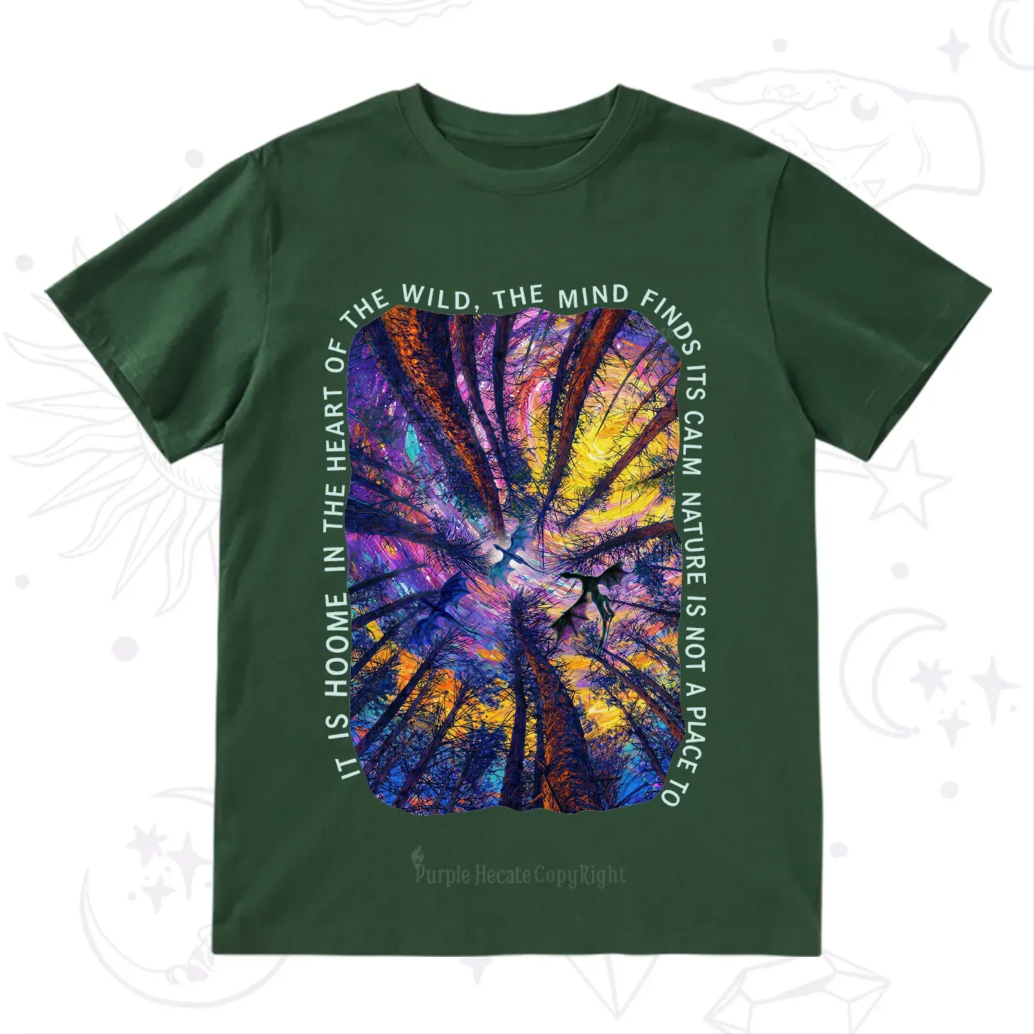 Purplehecate Forest Mindscape Night Sky T-Shirt