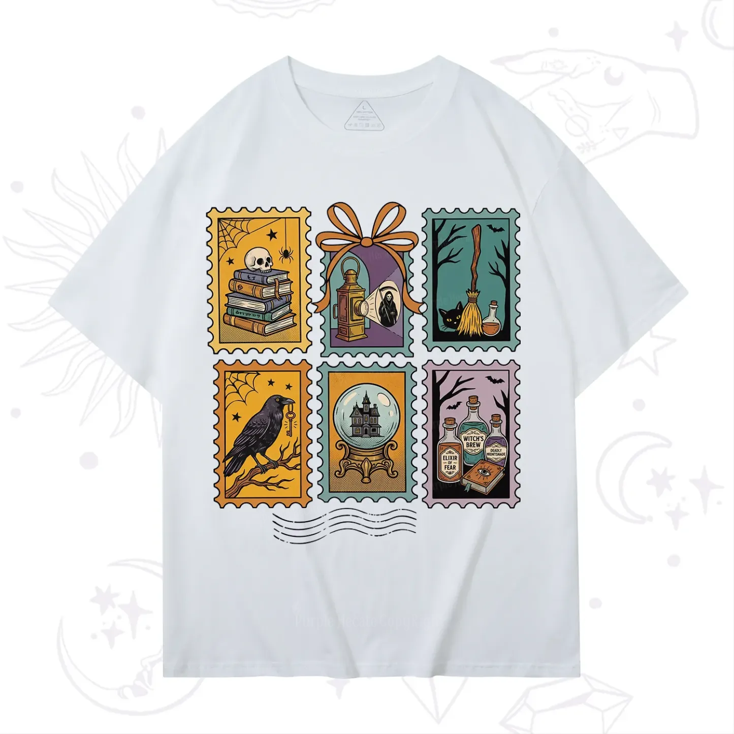 Purplehecate Halloween Witch Raven Castle Potions T-Shirt