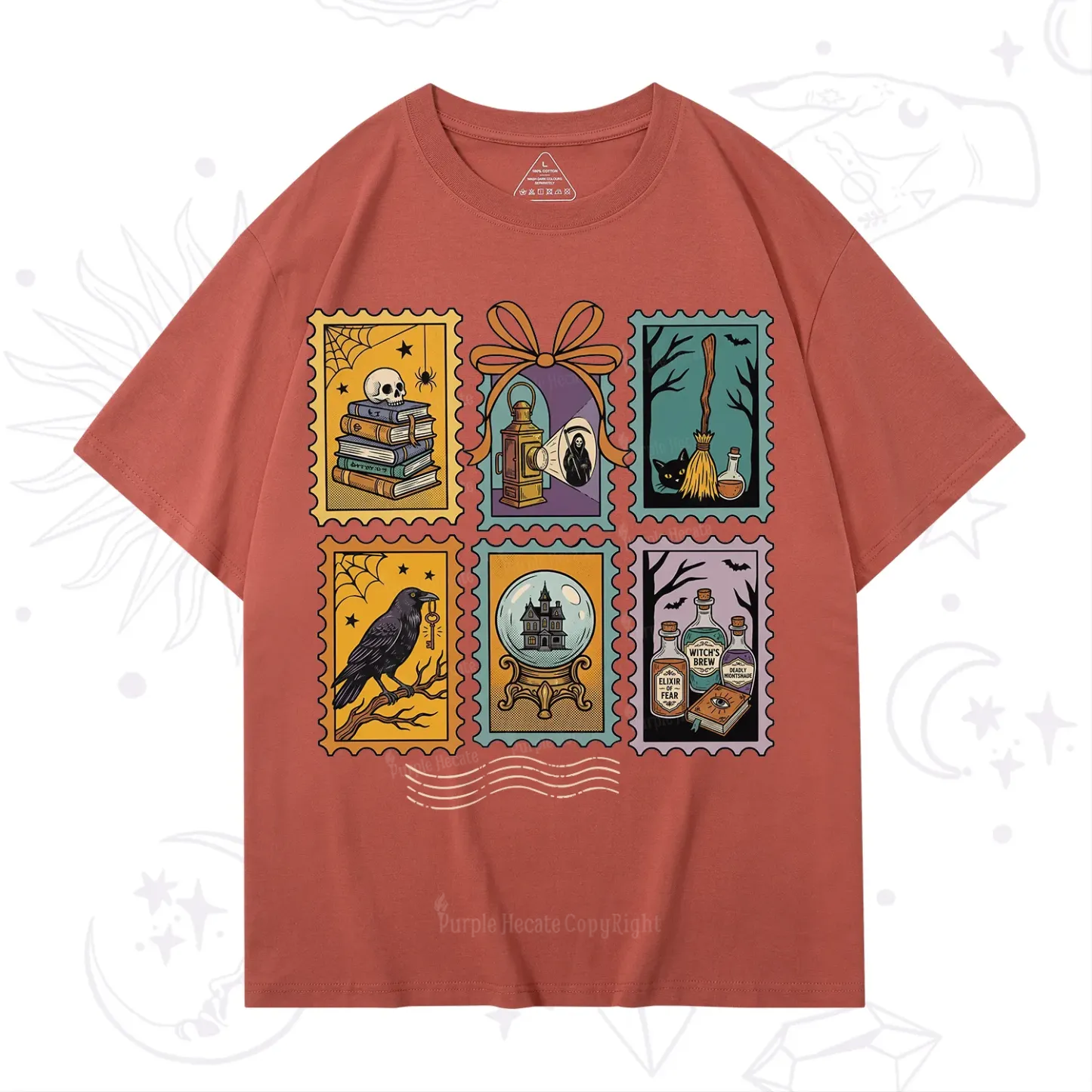 Purplehecate Halloween Witch Raven Castle Potions T-Shirt