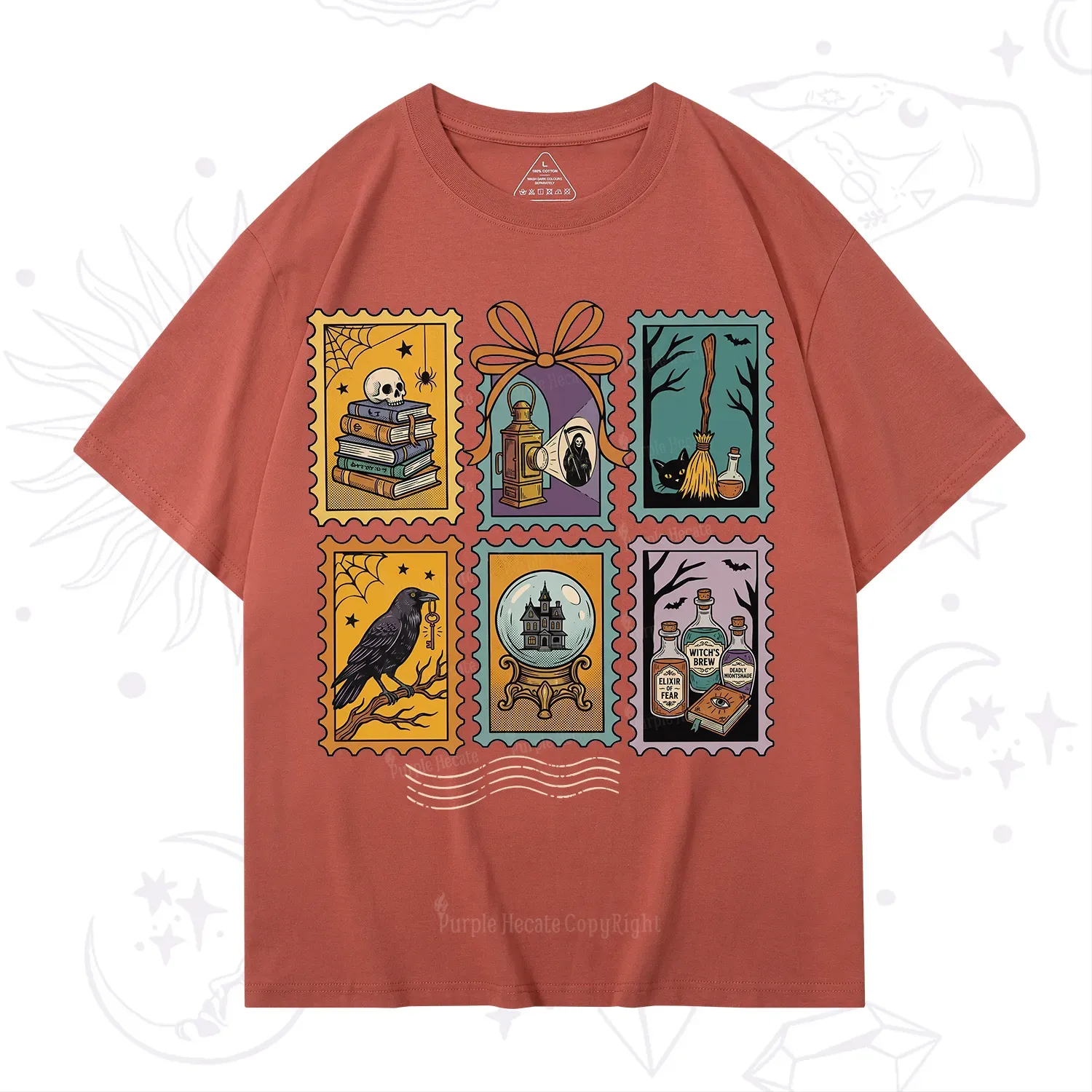 Purplehecate Halloween Witch Raven Castle Potions T-Shirt