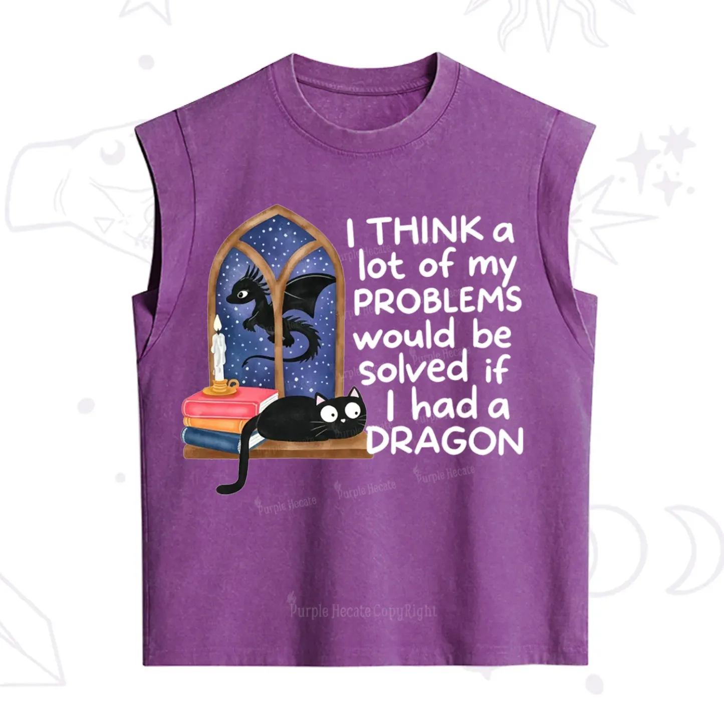 Purplehecate I Think A Lot Of My Problems Would Be Solved If I Had a Dragon Vintage Washed Tank