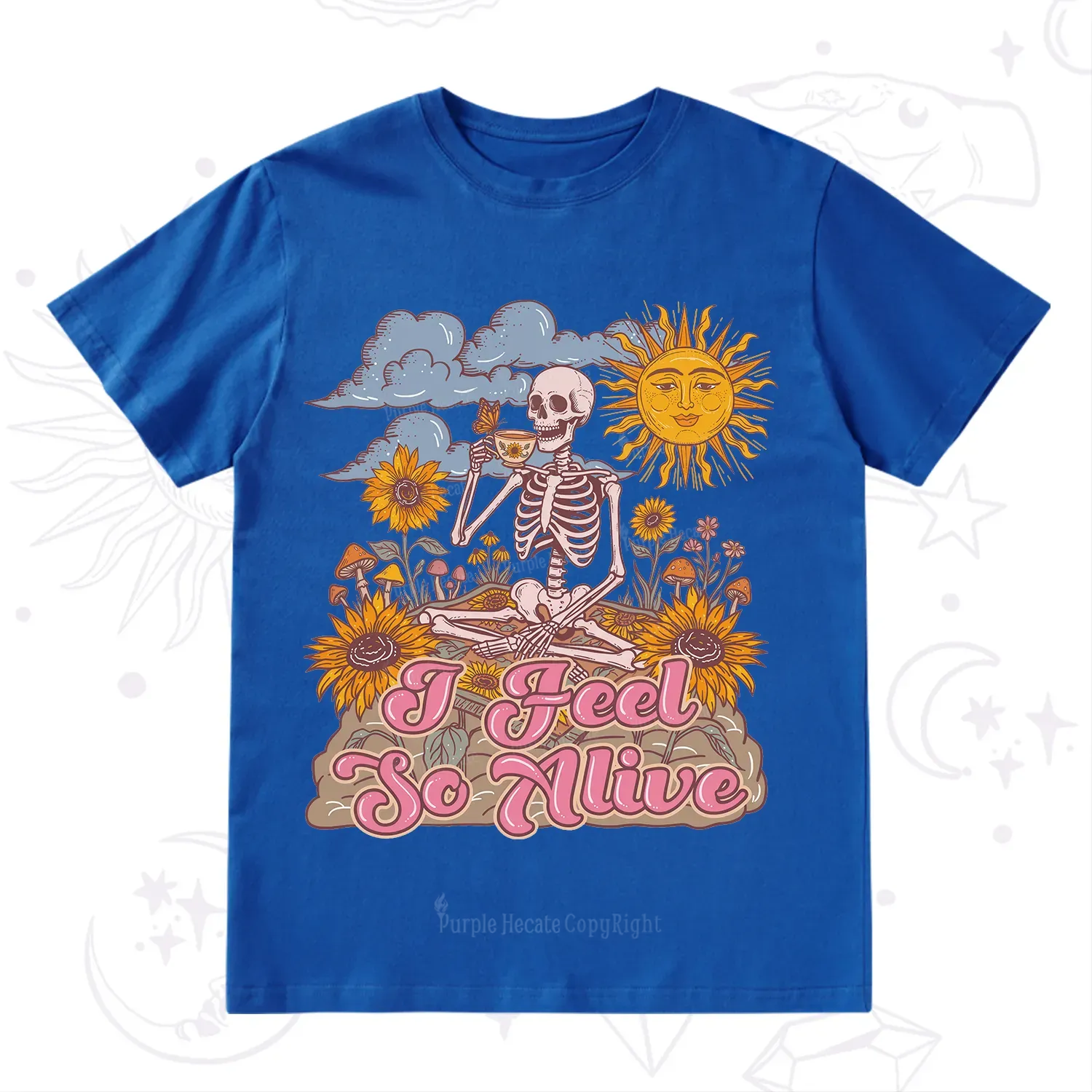 Purplehecate I feel So Alive Dancing Sarcastic Skeleton T-Shirt