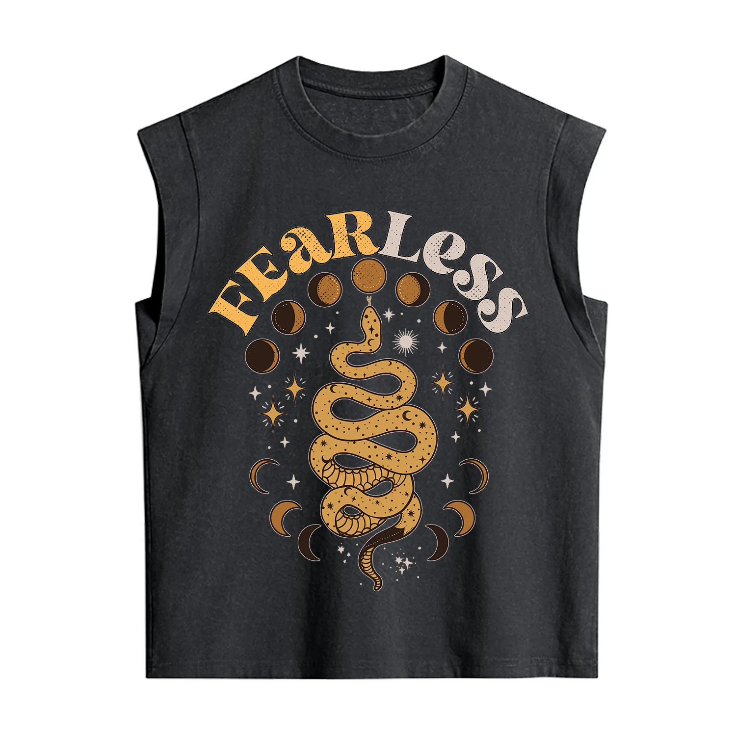 Purplehecate Fearless Serpent of the Moon Phases Vintage Washed Tank