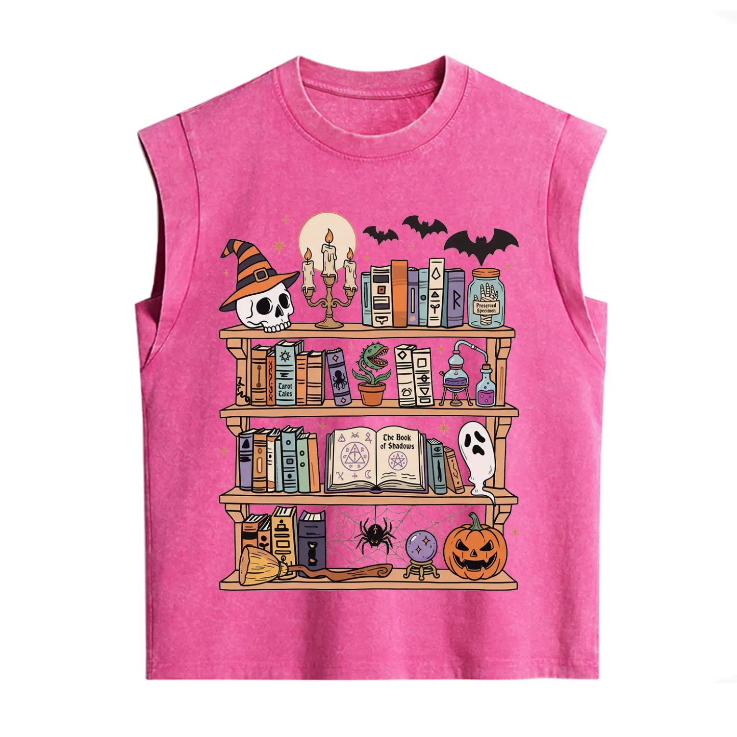 Purplehecate Halloween Library Vintage Washed Tank