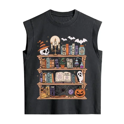 Purplehecate Halloween Library Vintage Washed Tank