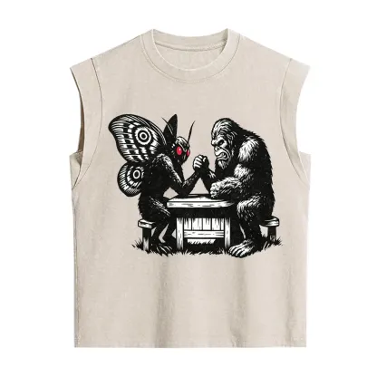 Purplehecate Bigfoot v Mothman Vintage Washed Tank