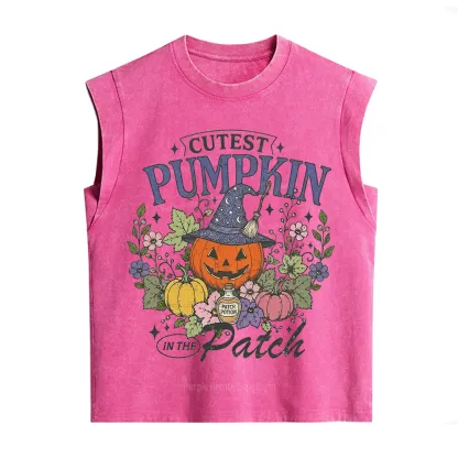 Purplehecate Cutest Pumpkin in the Patch Halloween Vintage Washed Tank