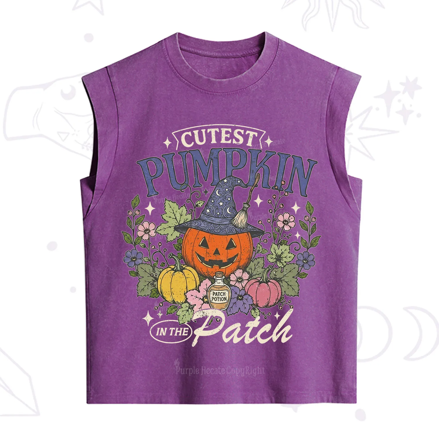 Purplehecate Cutest Pumpkin in the Patch Halloween Vintage Washed Tank