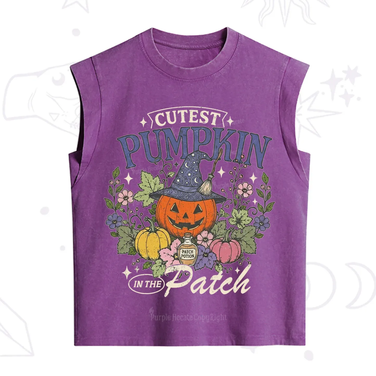 Purplehecate Cutest Pumpkin in the Patch Halloween Vintage Washed Tank