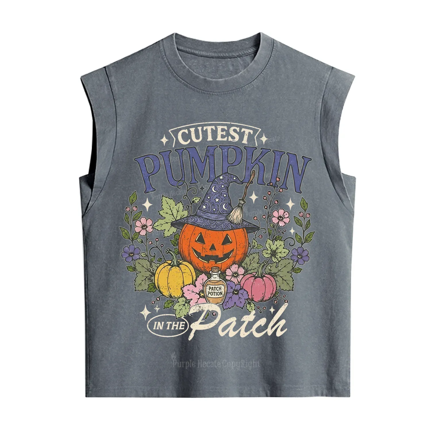 Purplehecate Cutest Pumpkin in the Patch Halloween Vintage Washed Tank