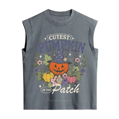Purplehecate Cutest Pumpkin in the Patch Halloween Vintage Washed Tank