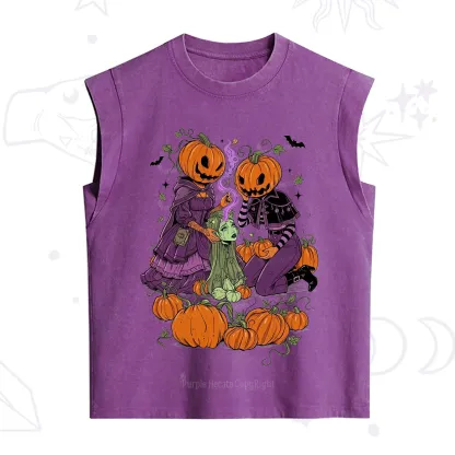 Purplehecate Spooky Witch Pumpkin Patch Vintage Washed Tank