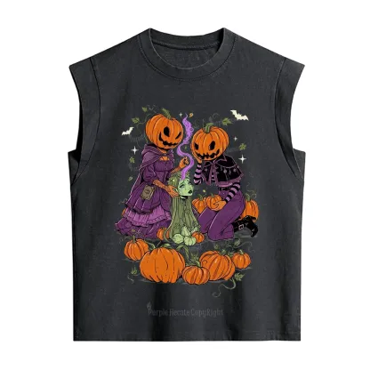 Purplehecate Spooky Witch Pumpkin Patch Vintage Washed Tank