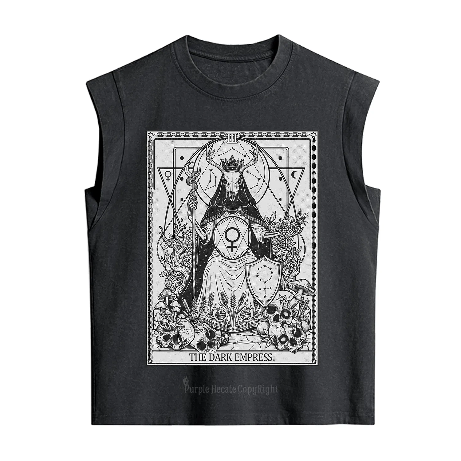 Purplehecate The Dark Empress Tarot Vintage Washed Tank