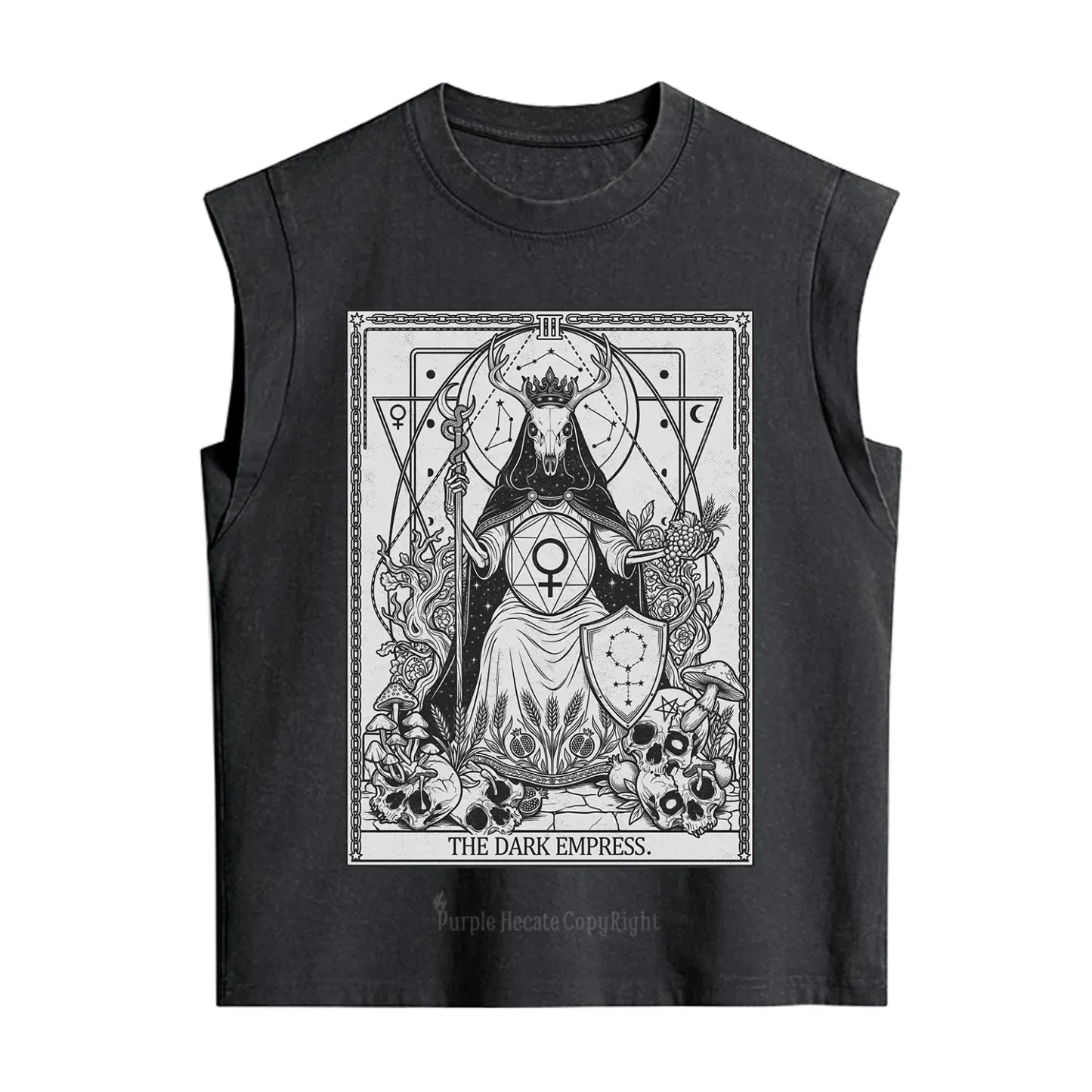 Purplehecate The Dark Empress Tarot Vintage Washed Tank