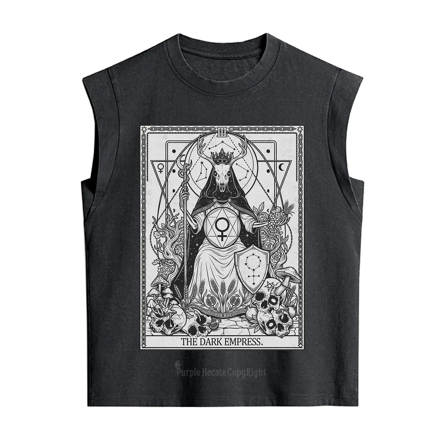 Purplehecate The Dark Empress Tarot Vintage Washed Tank
