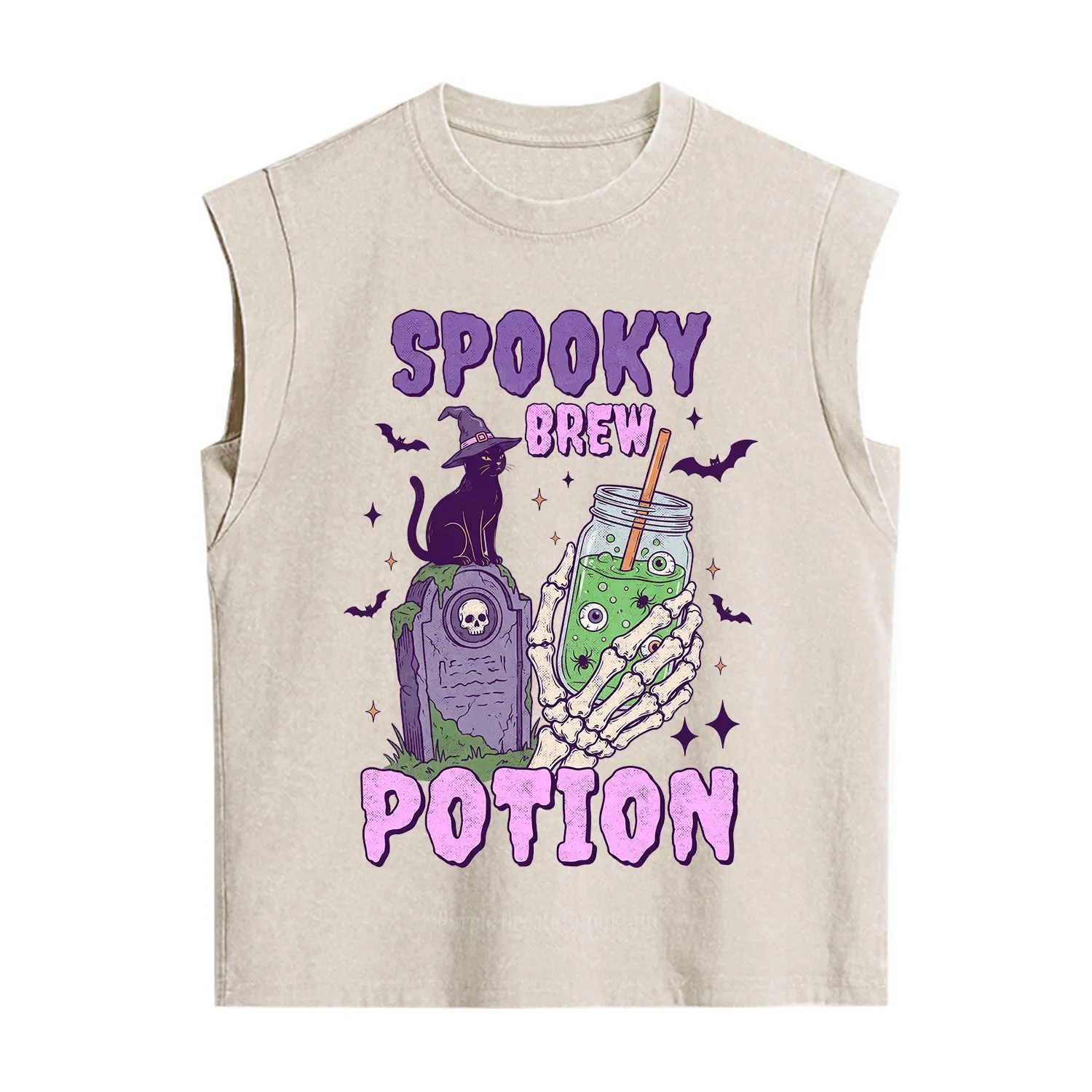 Purplehecate Spooky Brew Potion Halloween Vintage Washed Tank