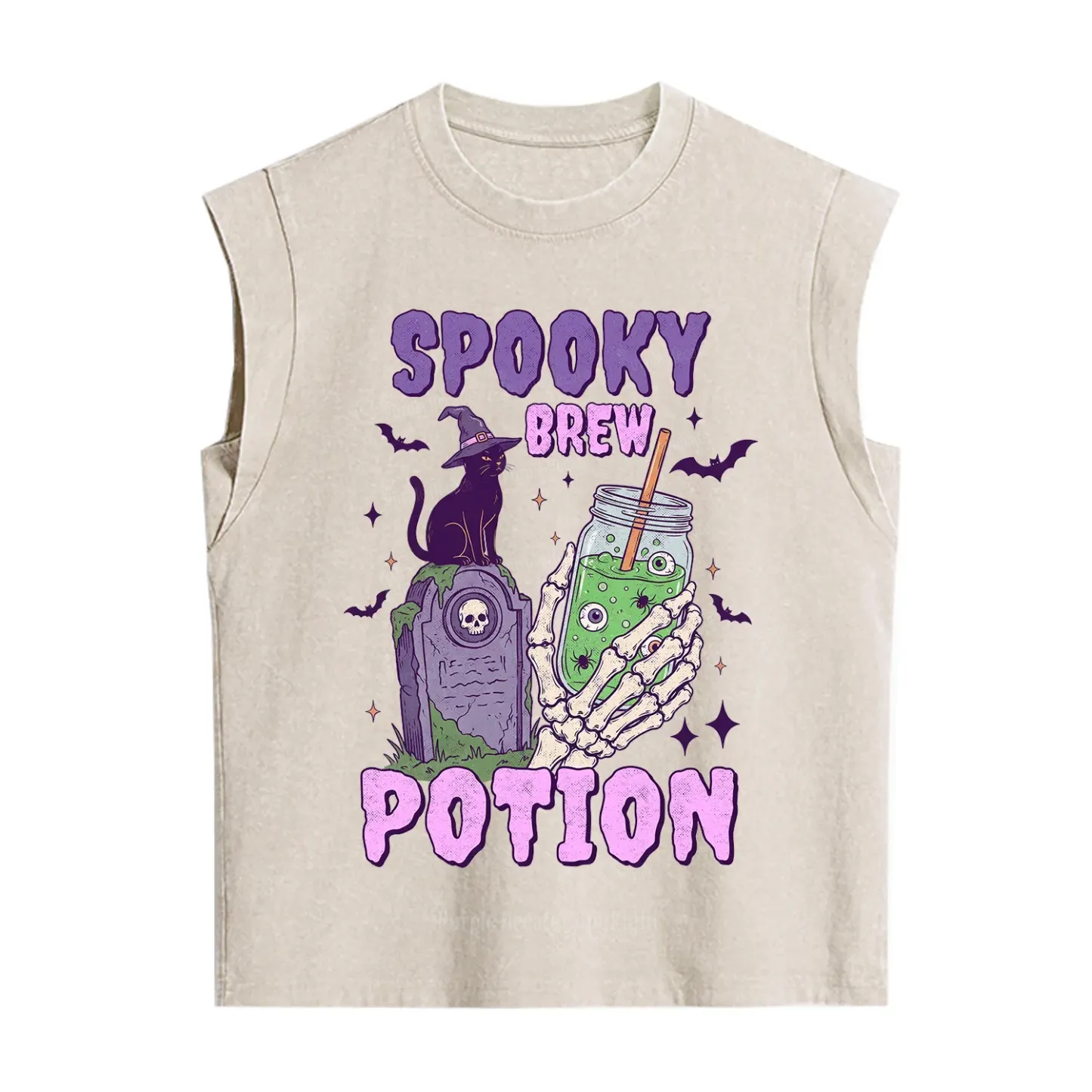 Purplehecate Spooky Brew Potion Halloween Vintage Washed Tank