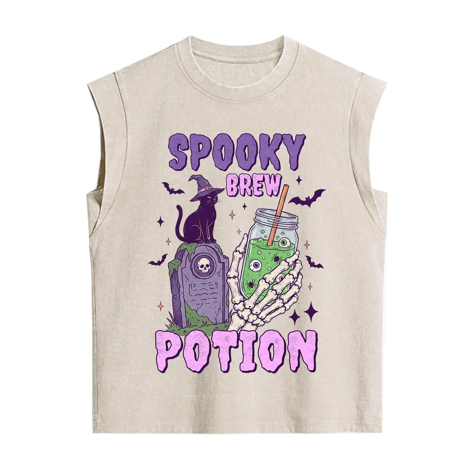 Purplehecate Spooky Brew Potion Halloween Vintage Washed Tank