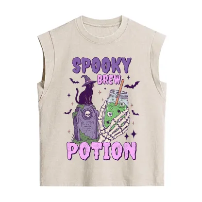 Purplehecate Spooky Brew Potion Halloween Vintage Washed Tank