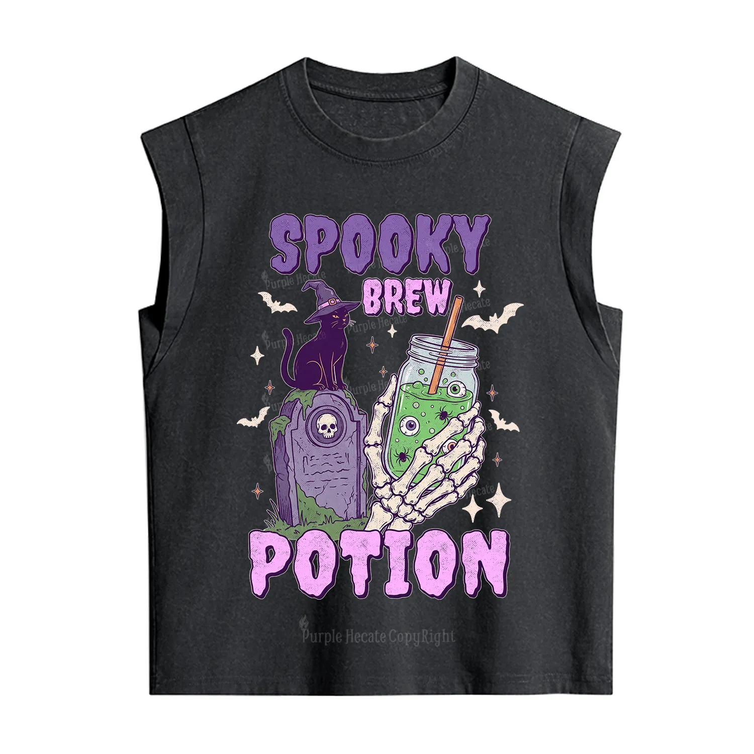 Purplehecate Spooky Brew Potion Halloween Vintage Washed Tank