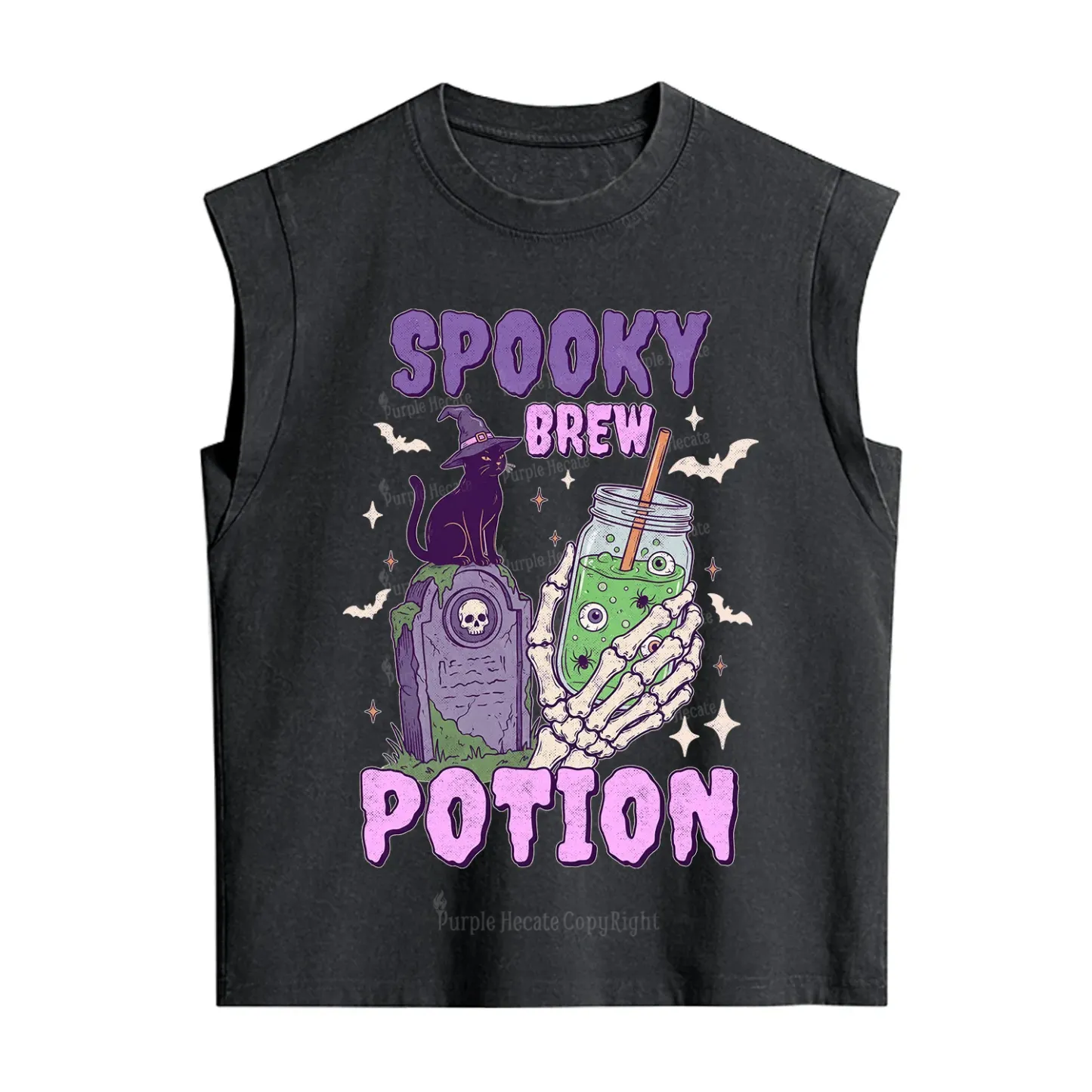 Purplehecate Spooky Brew Potion Halloween Vintage Washed Tank