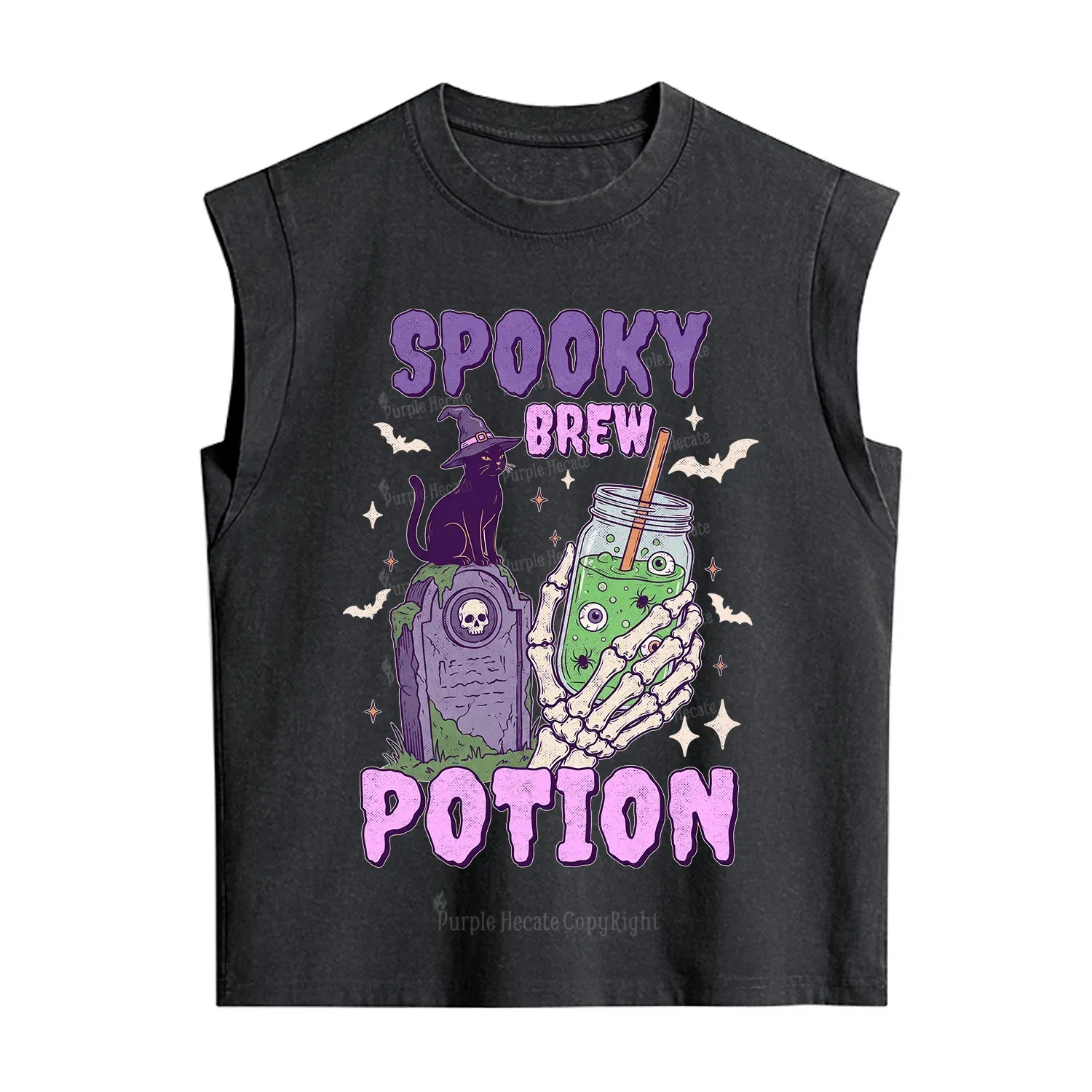 Purplehecate Spooky Brew Potion Halloween Vintage Washed Tank