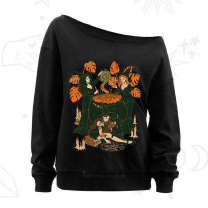 Purplehecate Midnight Potion Ritual Halloween Off The Shoulder Sweatshirt