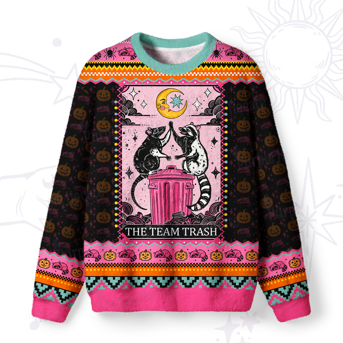 Purplehecate The Team Trash Opossum Tarot Ugly Halloween Sweatshirts